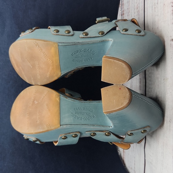 Kork-Ease Retro Deborah Leather Heeled Sandals Blue Size 8 - Picture 8 of 9
